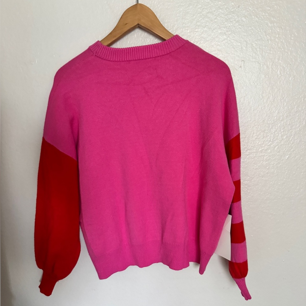 NEVER FULLY DRESSED color block pink and red Copenhagen sweater - Picture 4 of 4